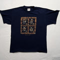Tultex Vintage Santa Fe Graphic Tee Tribal Print Blue L Shirt 90s