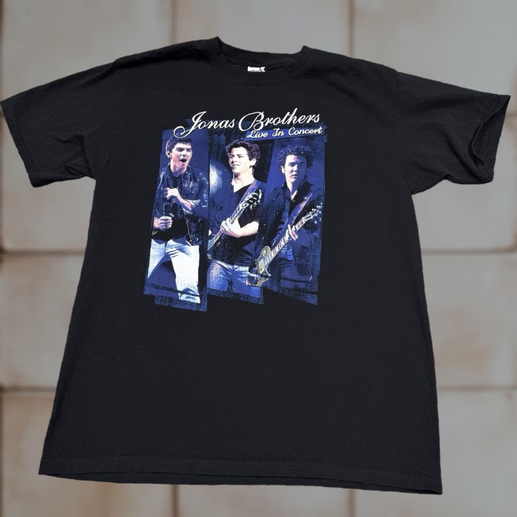 Anvil Vintage Jonas Brothers Shirt Men Small Adult Black Rock Music Band 2010 Tour Shirt