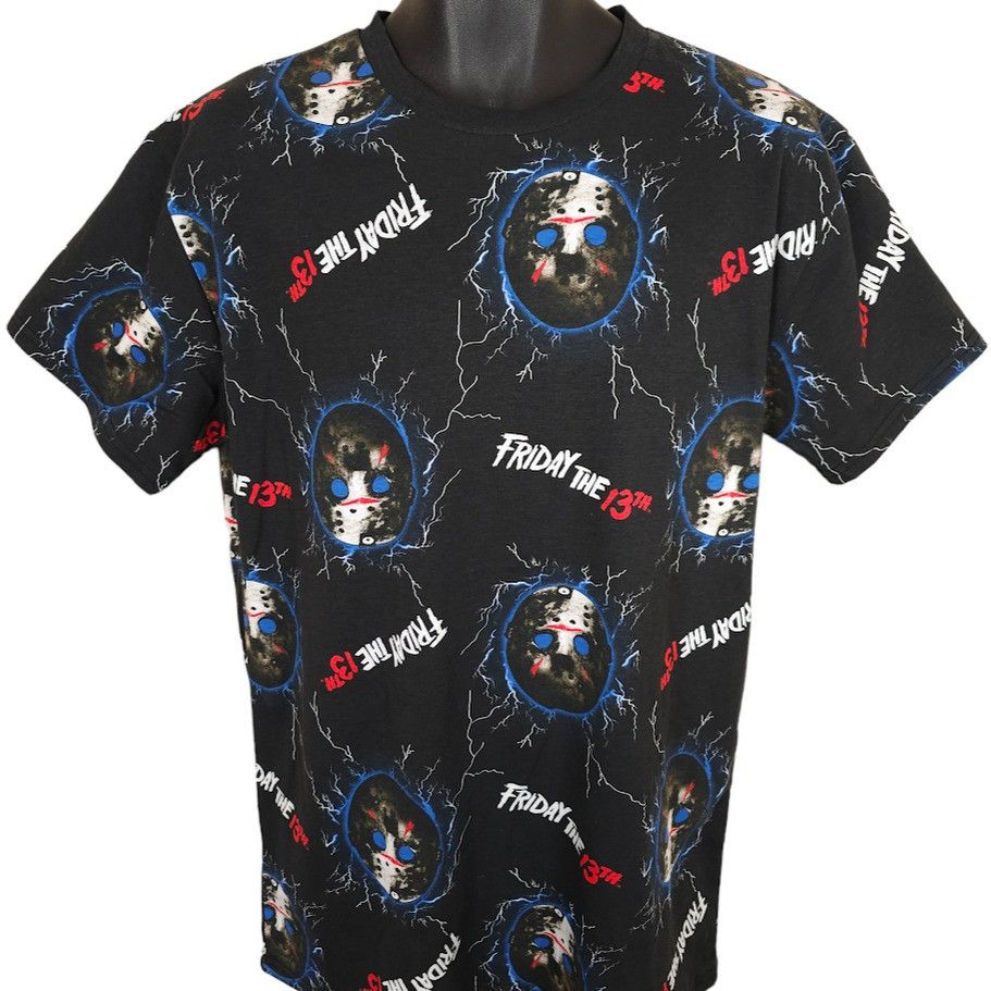 Other Friday The 13th T Shirt Mens Size Large Black All Over Print