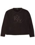 Ralph Lauren Womens Graphic Overd Sweatshirt Jumper Uk 14 Medium Black