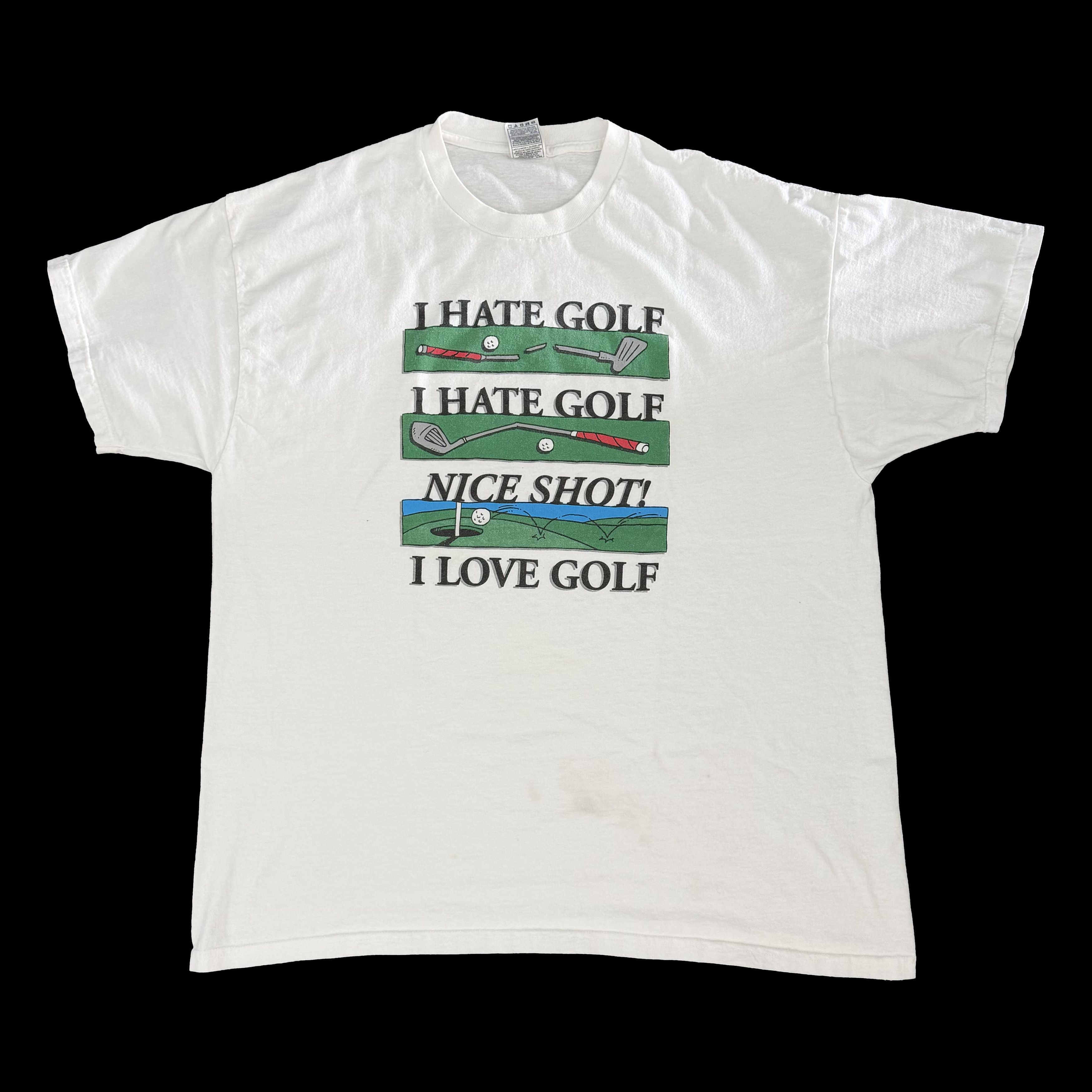 Fruit Of The Loom Vintage I Hate Golf I Love Golf Graphic T Shirt