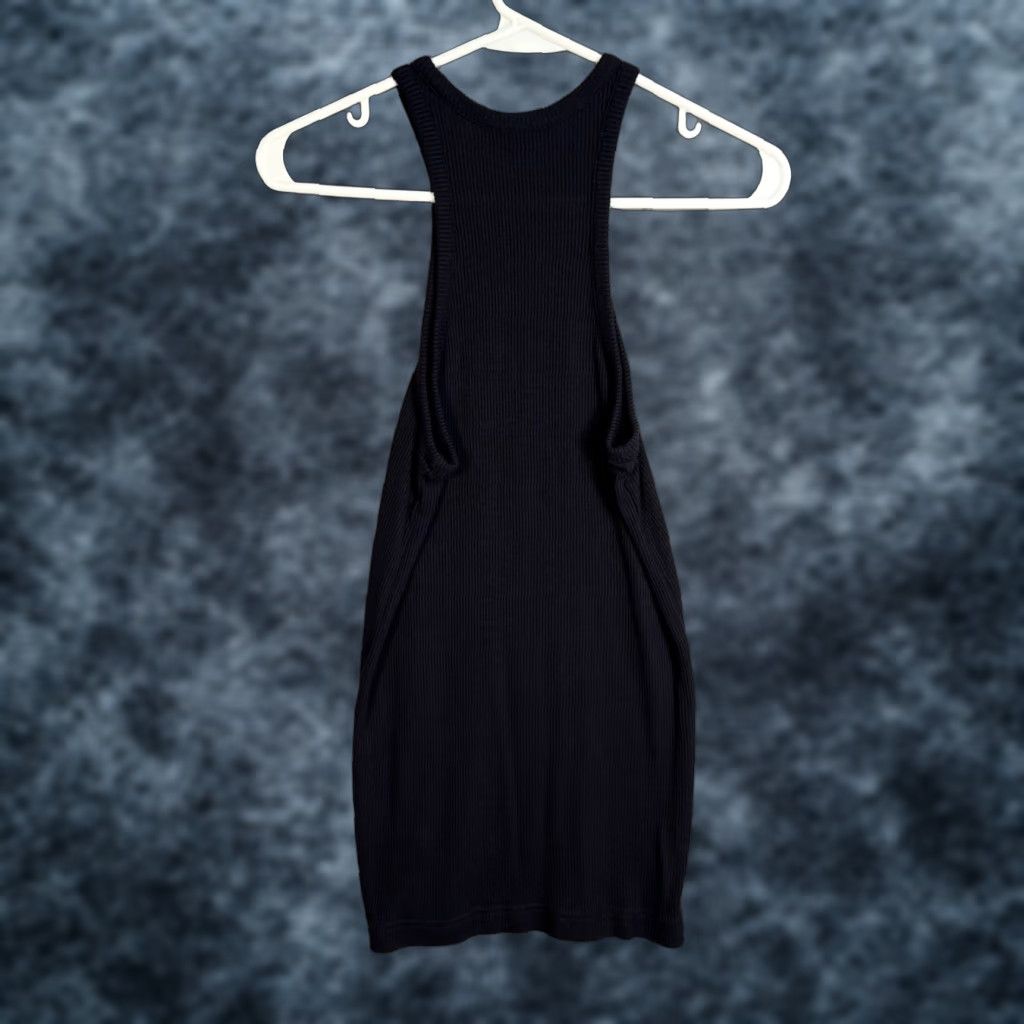 Cos Womens Tank Top Black Ribbed Racerback Modal Linen Blend Small S Sleeveless Pullover Casual