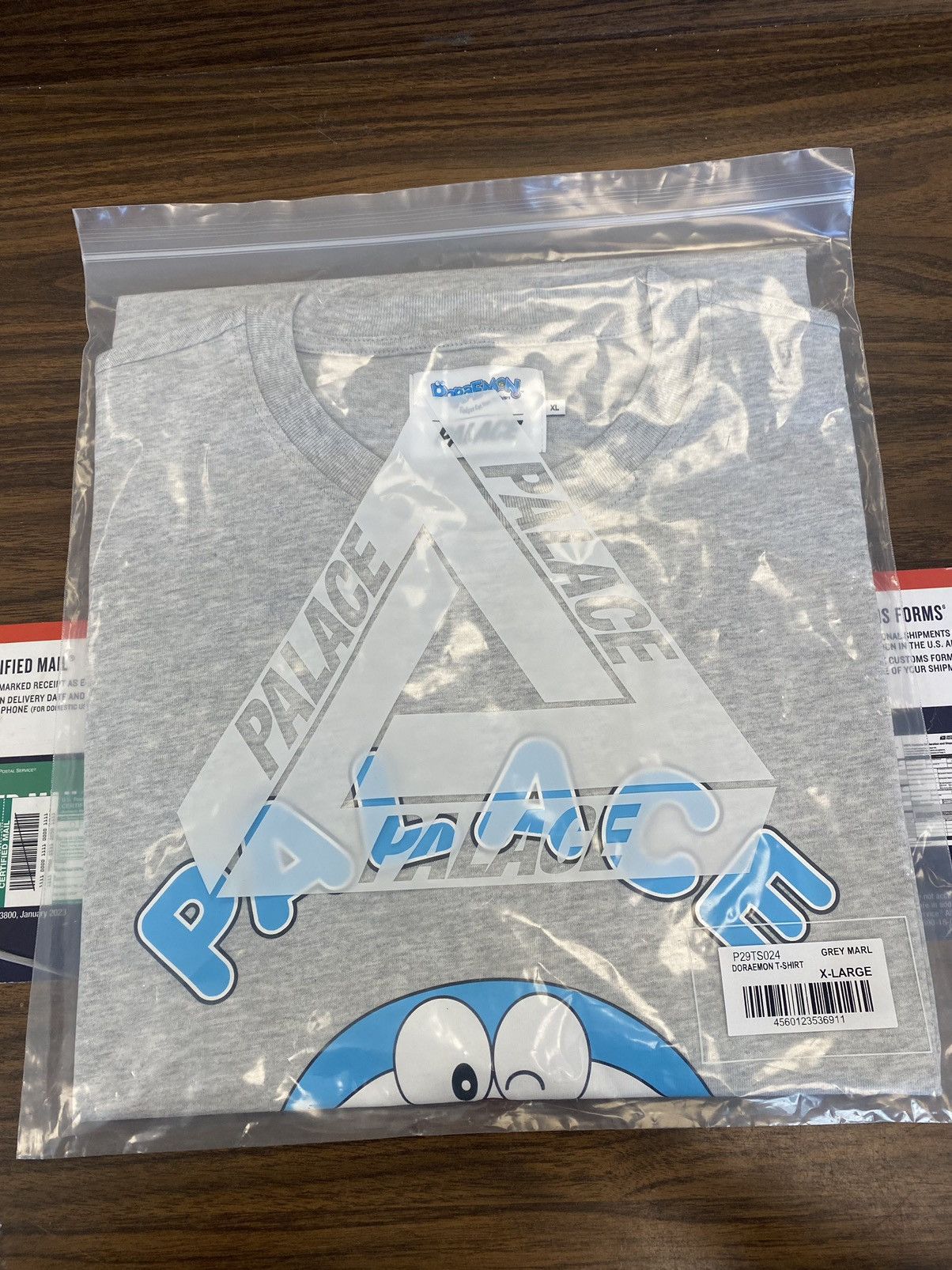 Palace Doraemon T Shirt Grey Xl Hoodie, Sweatshirt | FlexRushtees.com