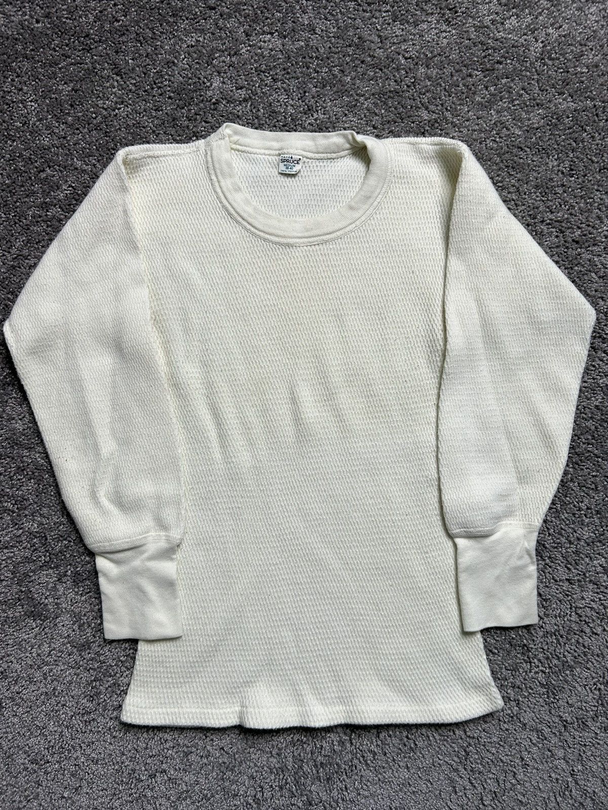 Vintage 60s Mayo Spruce Waffle Thermal Long Sleeve