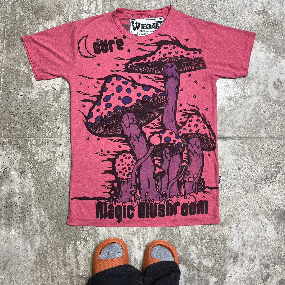 Vintage Sure Magic Mushrooms By Moon Flower Overprinted Tee 521