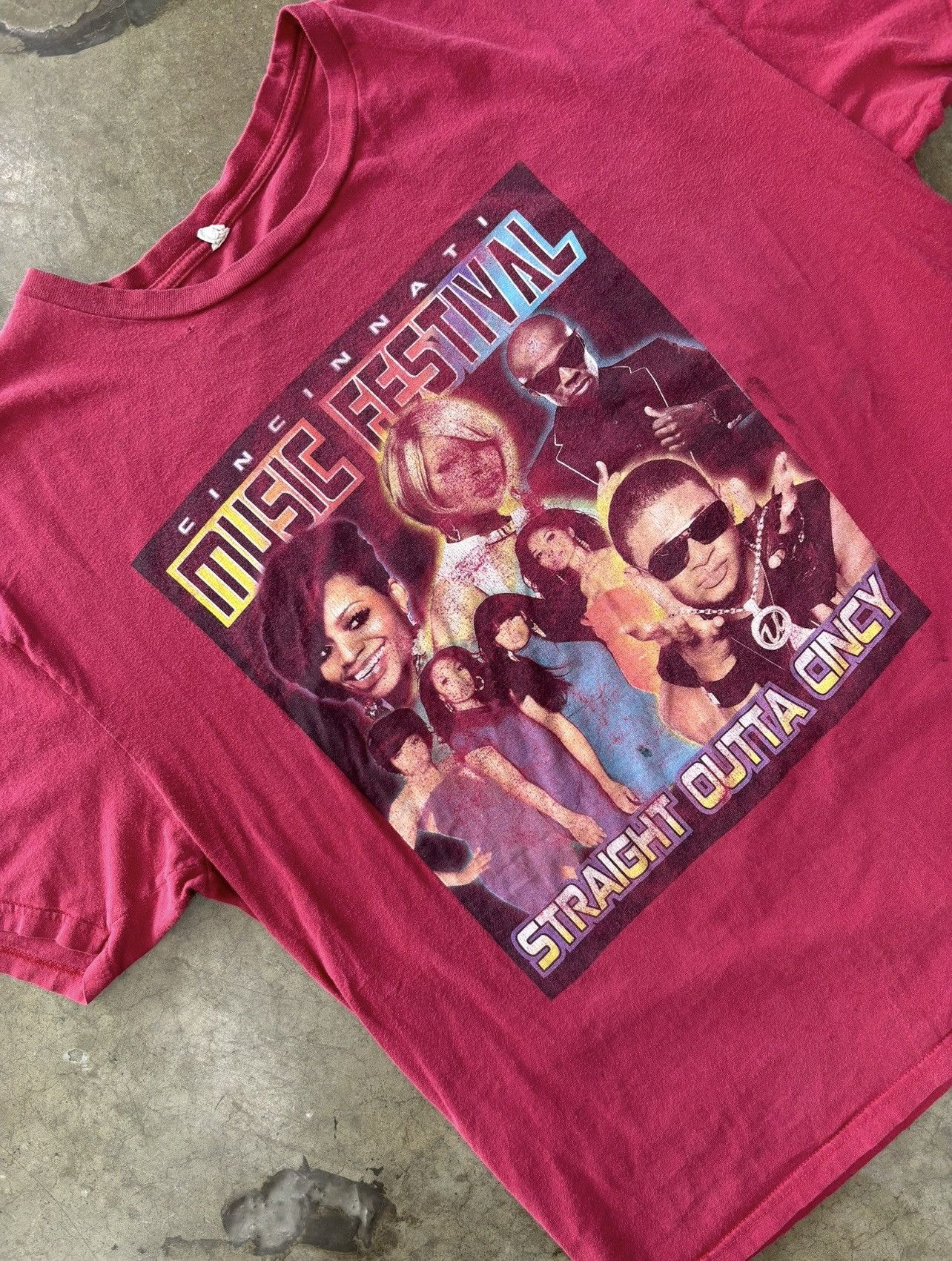 Vintage Cincinnati Music Festival Usher Lineup Tee Medium Hoodie, Sweatshirt | FlexRushtees.com