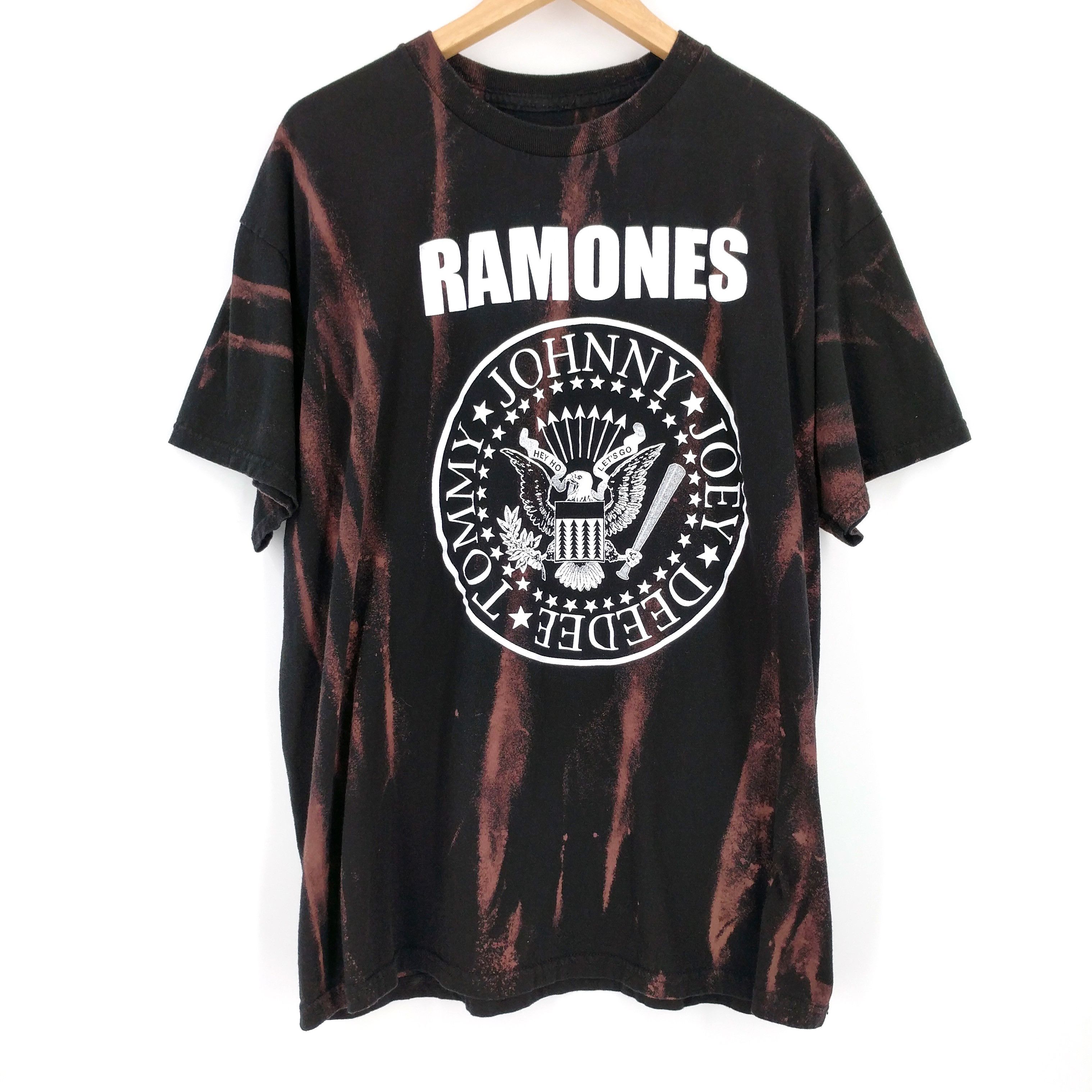 Band Tees Ramones Custom Bleached Distressed Punk Rock Band T Shirt Hoodie, Sweatshirt | FlexRushtees.com