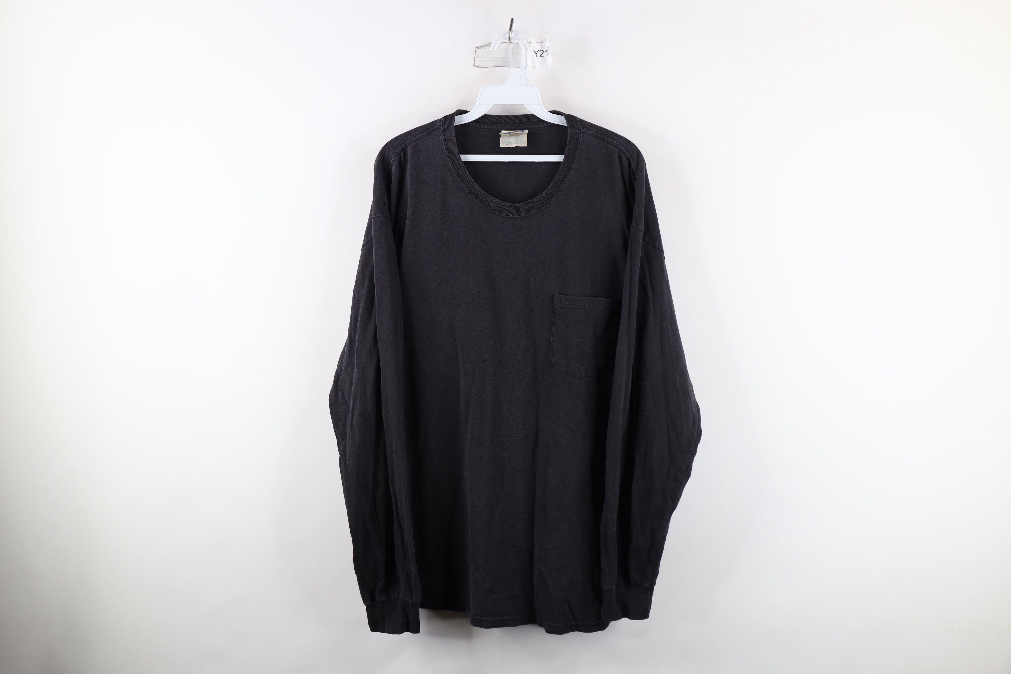 Vintage 90s Hanes Heavyweight Long Sleeve T Shirt Black