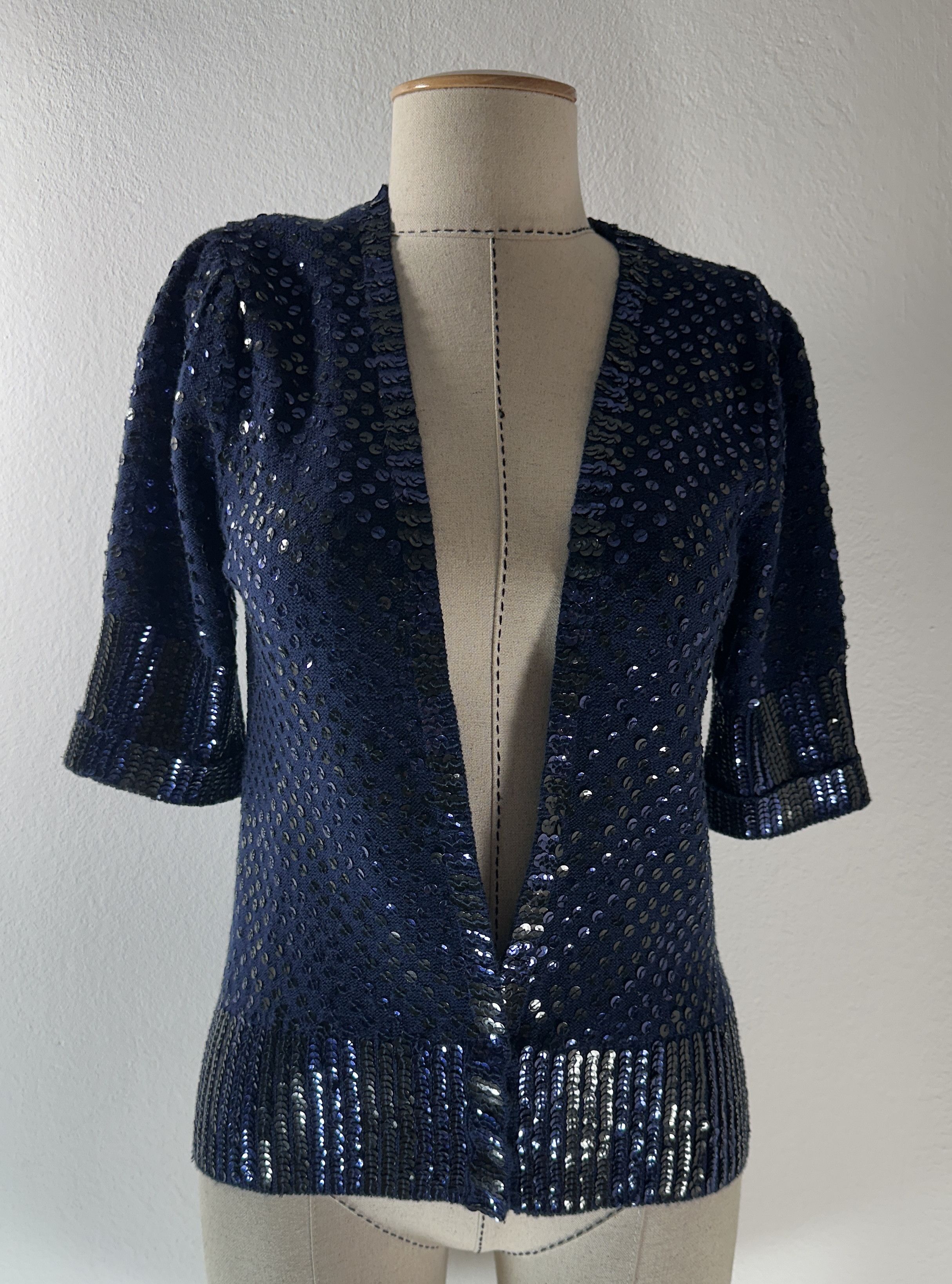 By Marc Jacobs Blue Cardigan Sequins