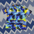 Vintage Royal Creations Mens Hawaiian Shirt Size Xl Blue Tropical Caribbean