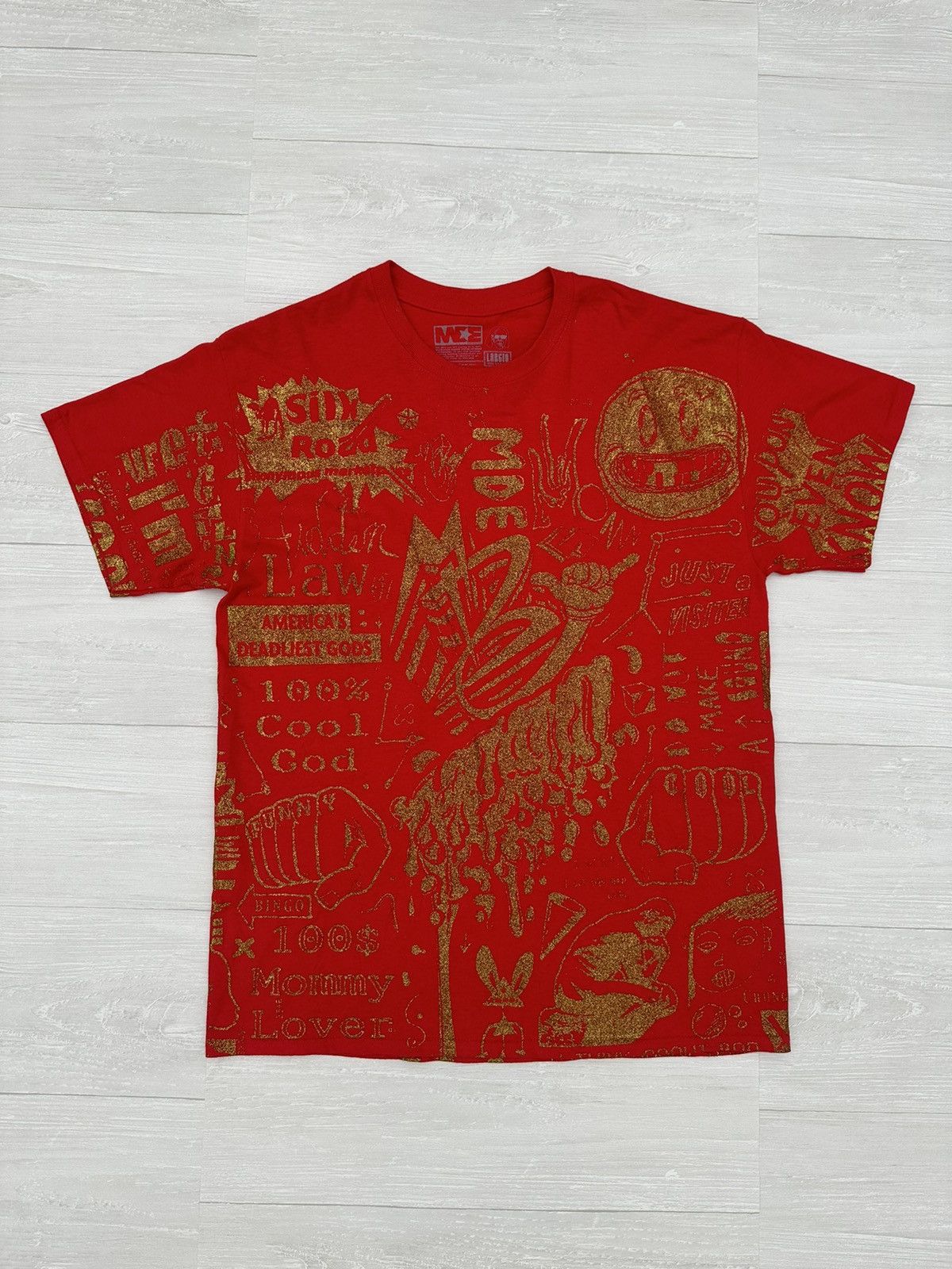Other Rare Million Dollar Extreme Sam Hyde Red Glitter Tee Large Hoodie, Sweatshirt | FlexRushtees.com