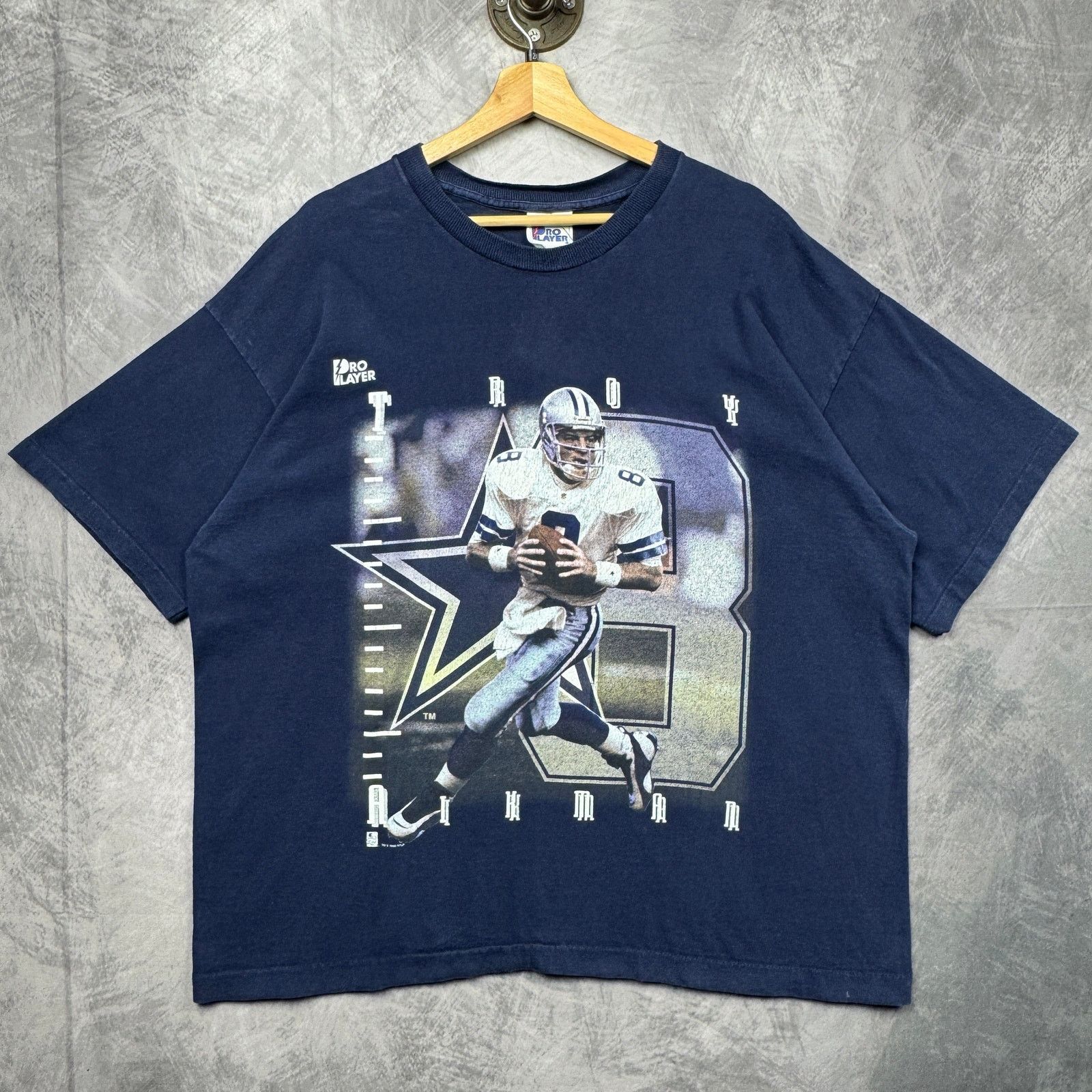 Pro Player X Vintage 90s Blue Dallas Cowboys Troy Aikman Graphic Tee Xl 4263 Hoodie, Sweatshirt | FlexRushtees.com