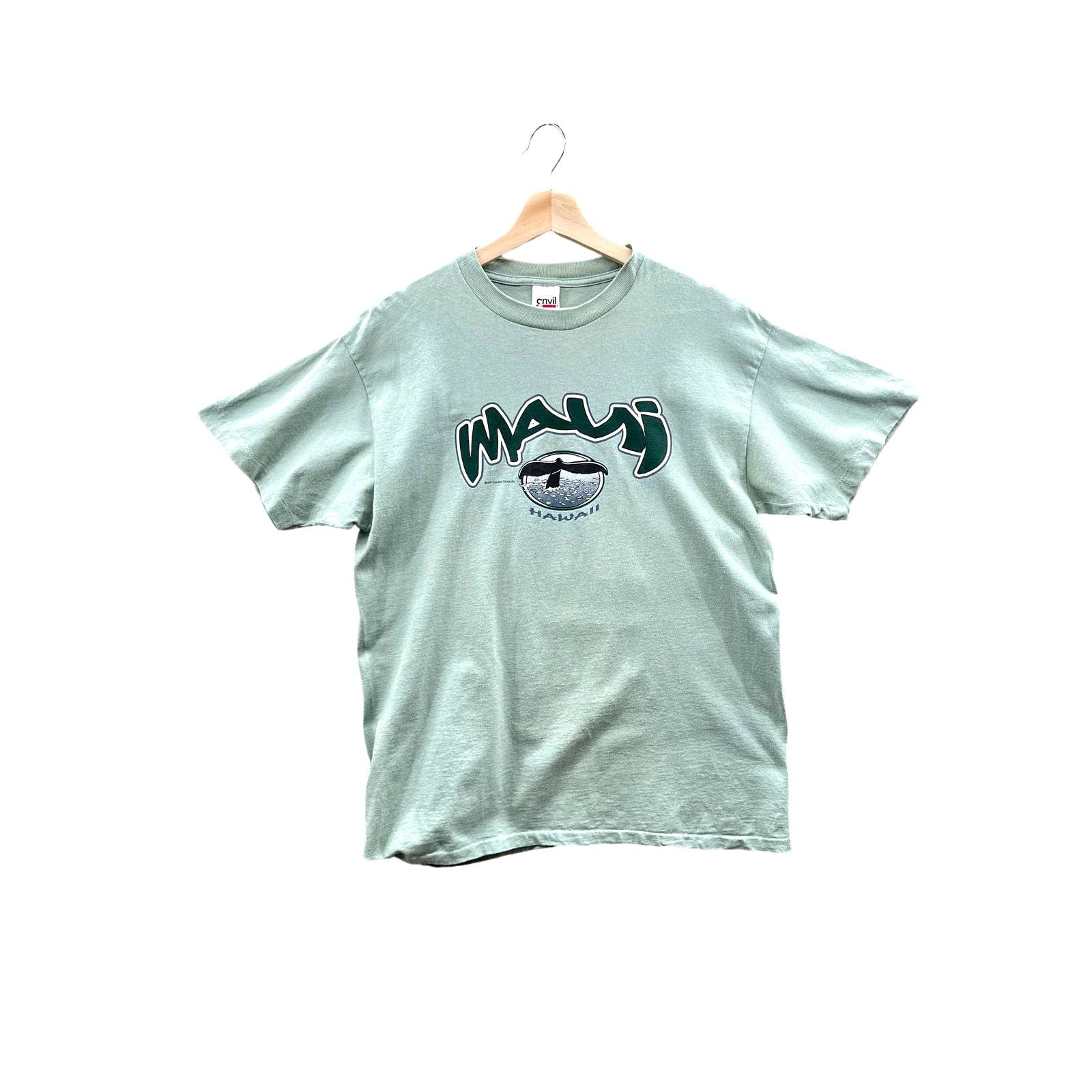 Vintage 1997 Maui Hawaii Light Green Graphic T Shirt