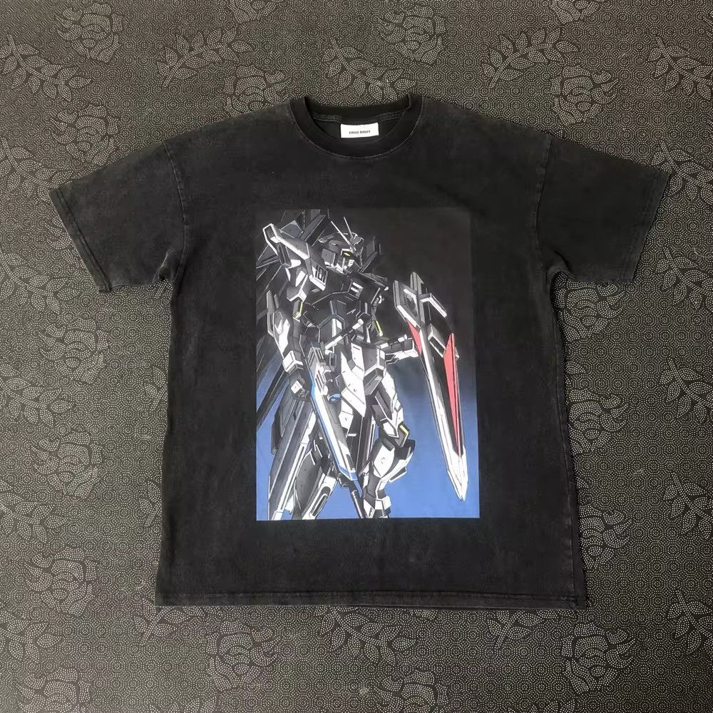 Vintage Anime Gundam Graphic Printed Casual T Shirt