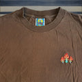 Vintage Bored Teenager T Shirt Brown Small Graphic Tee Embroidered Mushrooms Y2k Skater 90s Unisex A