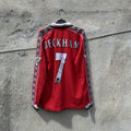 David Beckham Vintage Manchester United David Beckham Jersey Long Bpl 90s
