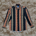 Vintage Wrangler Western Pearl Snap Shirt Aztec Mens M Euc
