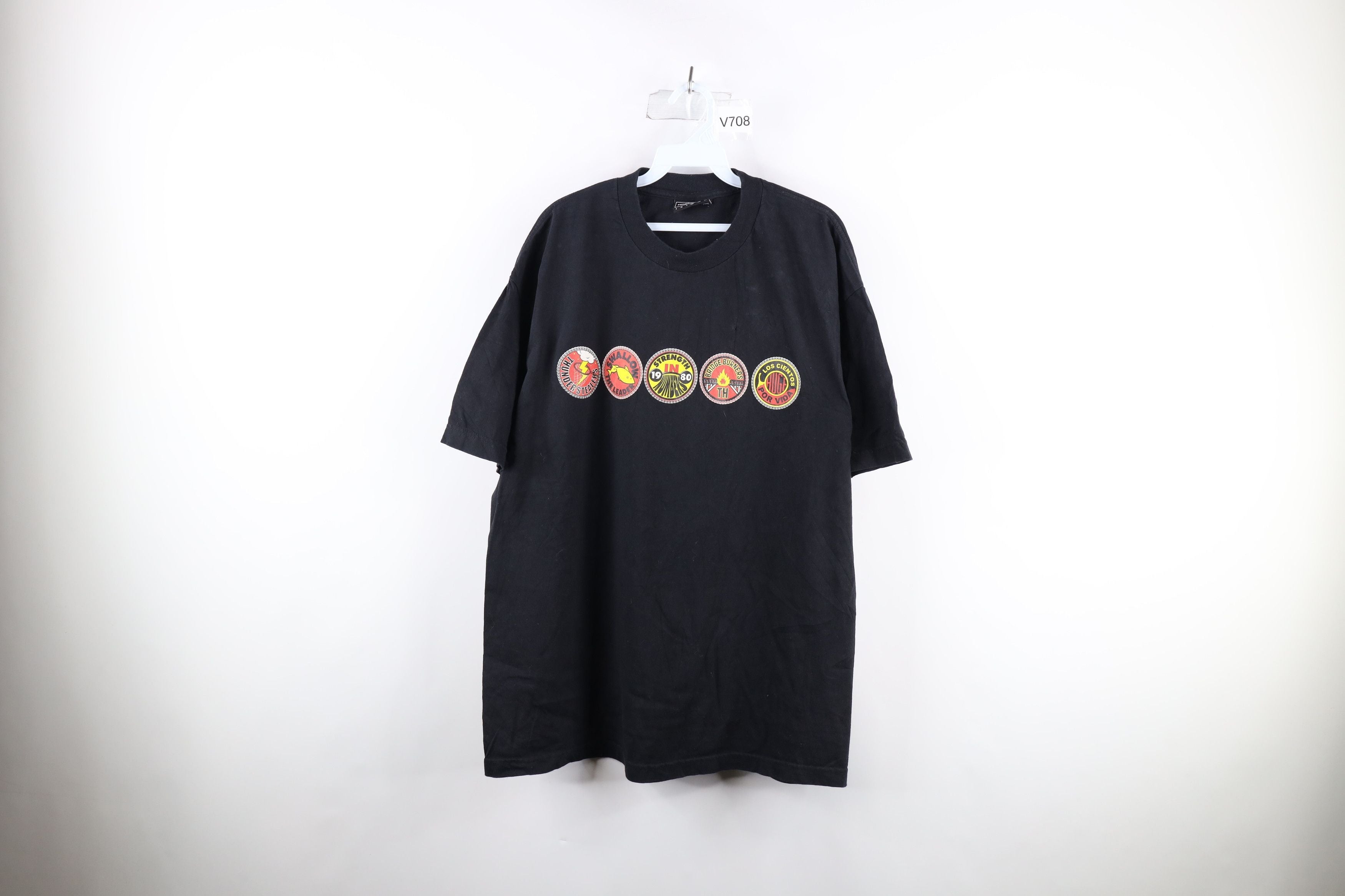Vintage The Hundreds Spell Out Short Sleeve T Shirt Black Cotton Hoodie, Sweatshirt | FlexRushtees.com