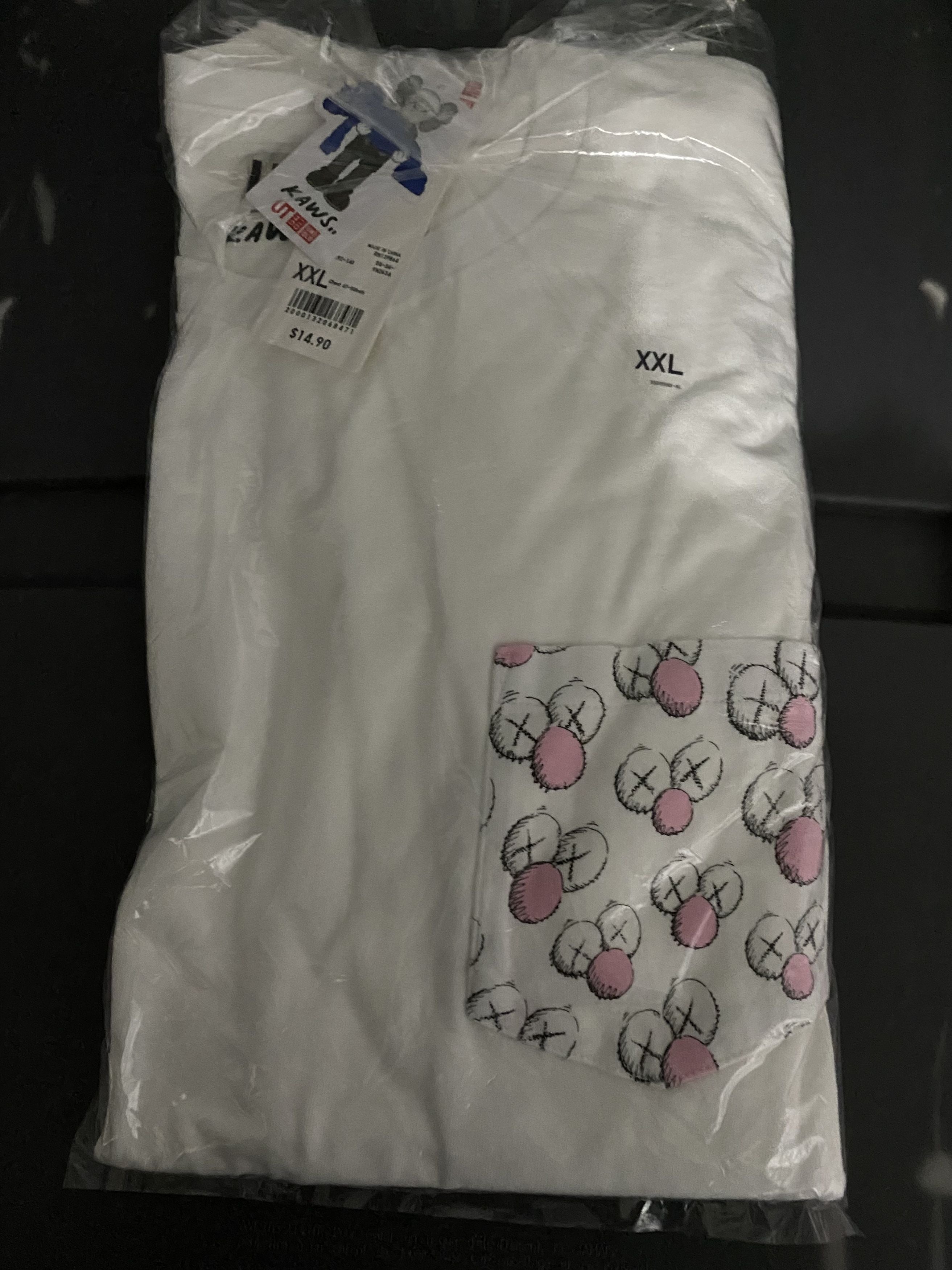 Uniqlo Kaws Bff Pocket Tee Size Xxl White Hoodie, Sweatshirt | FlexRushtees.com