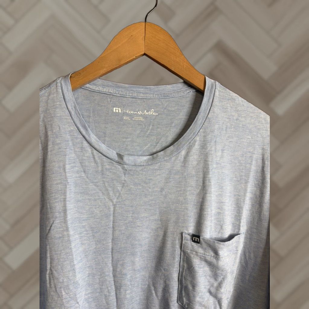 Travismathew Travis Mathew T Shirt Men S 2xl Long Sleeve Blue Crewneck Pima Cotton Blend Jersey