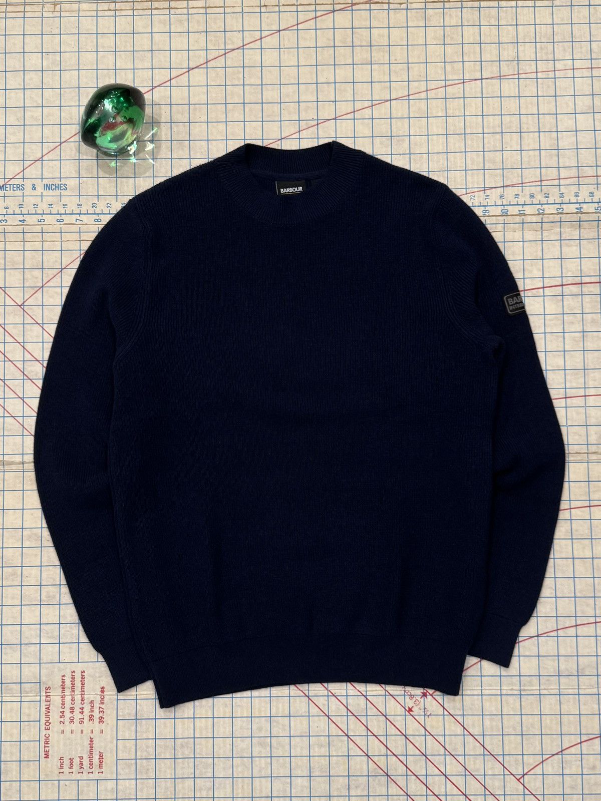 Barbour International Wool Blend Knit Sweater Mens Size Med