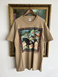 Vintage 90s Palm Springs Horse Brown Art Tee Hoodie, Sweatshirt | FlexRushtees.com