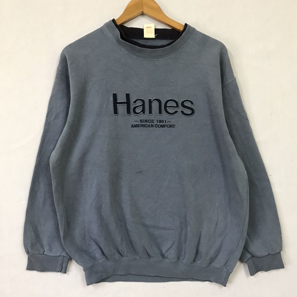 Vintage Hanes Sweatshirt Embroidery Big Spell Out 07 422
