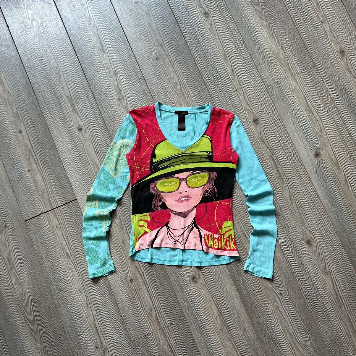 Barcelona Rare Custo Barcelona Vintage Printed Y2k Long Sleeve Top