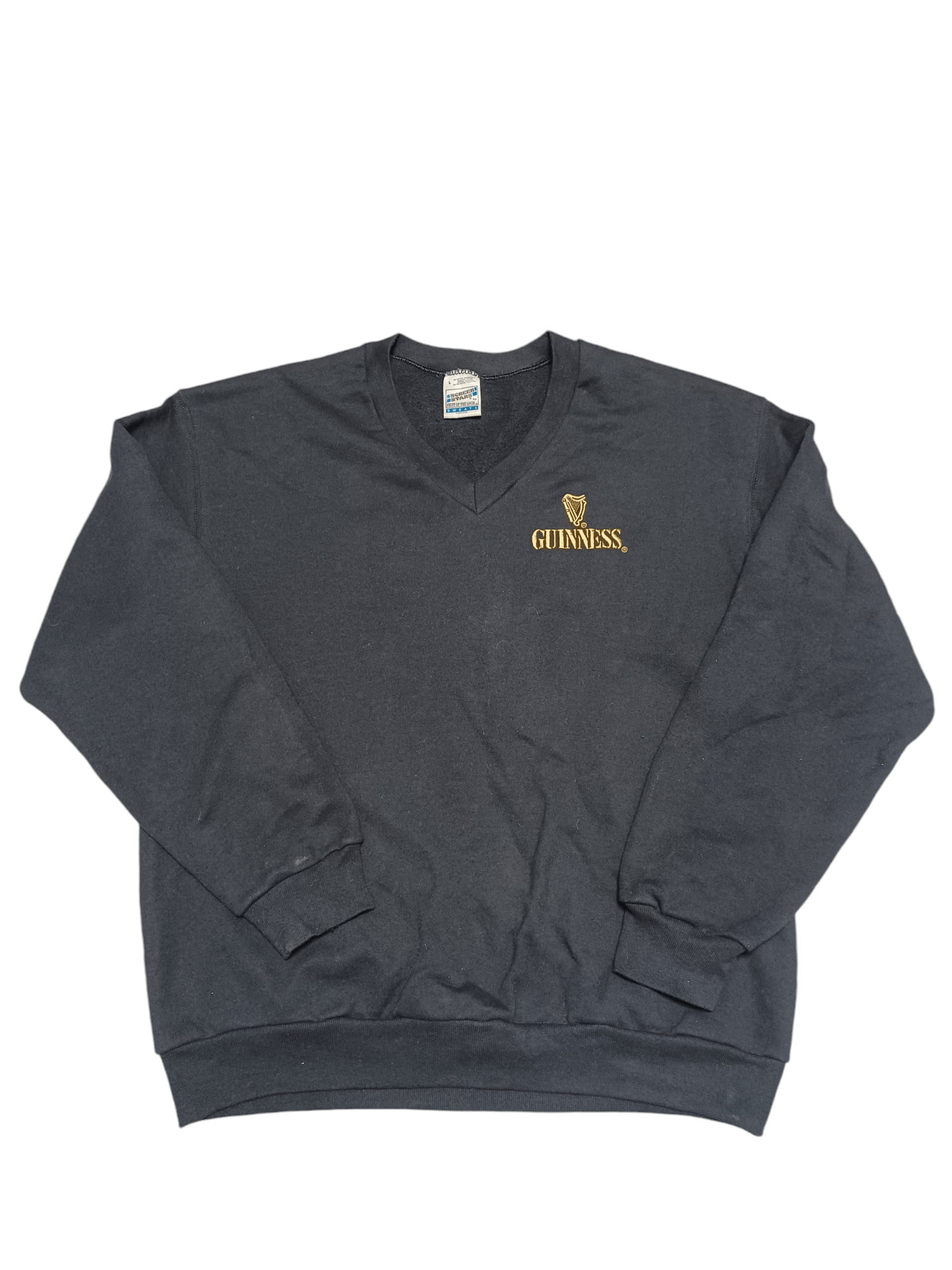 Fruit Of The Loom Guinness Vintage Screen Stars V Neck 90s Sweatshirt