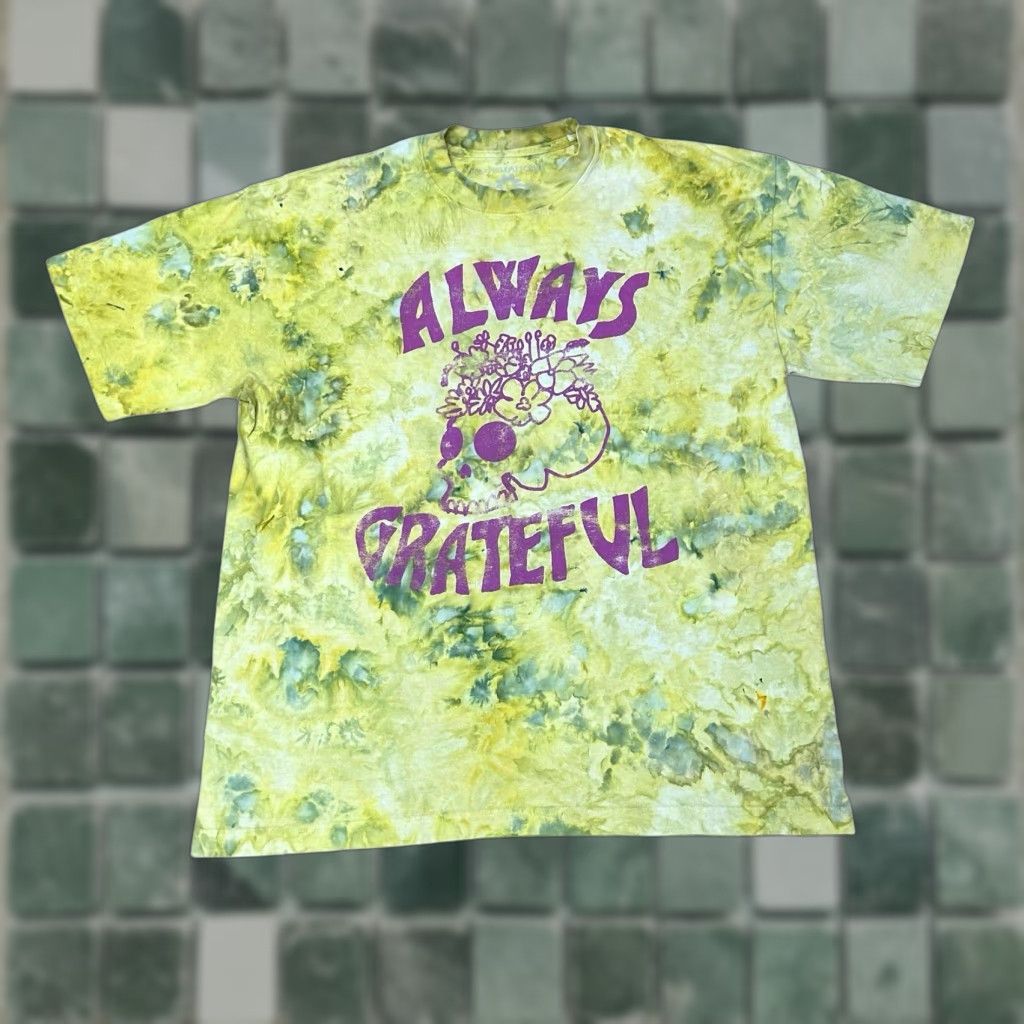 Vintage Holy Moly Mischief T Shirt Mens Large Yellow Tie Dye Lsd Trippy Graphic Print Short