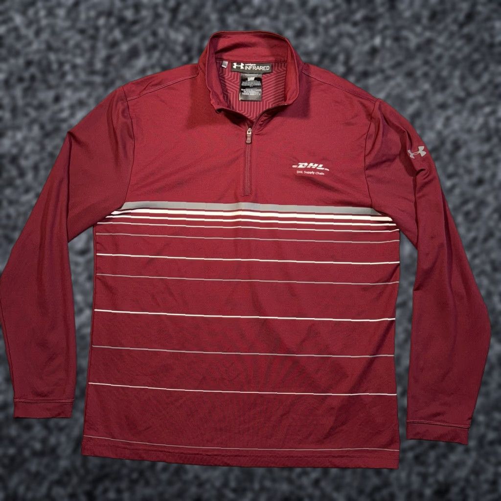 Armour Under Armour Shirt Mens M Maroon Infrared Coldgear 1 4 Zip Pullover Embroidered Turf St