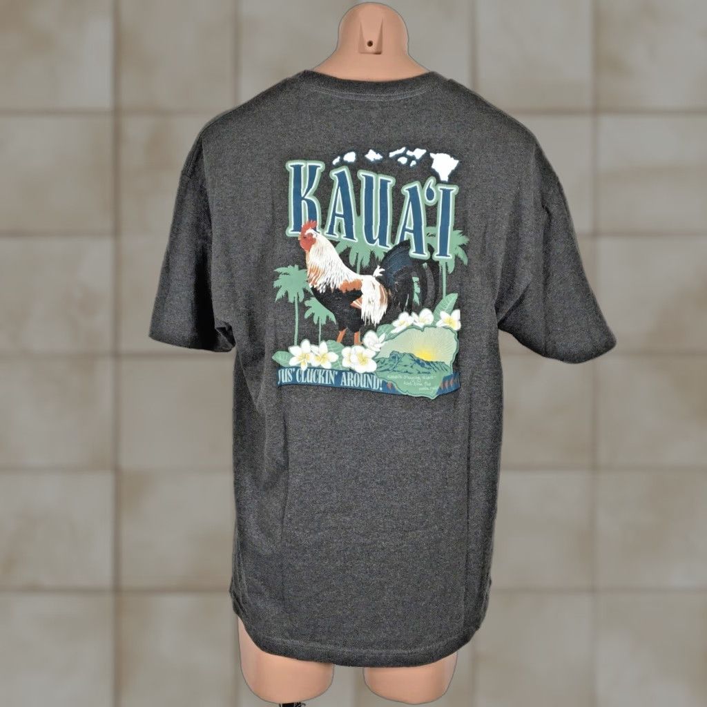 Vintage Alstyle T Shirt Kauai Hawaii Jus Cluckin Around Charcoal Gray S S Xl Mens Graphic Te Hoodie, Sweatshirt