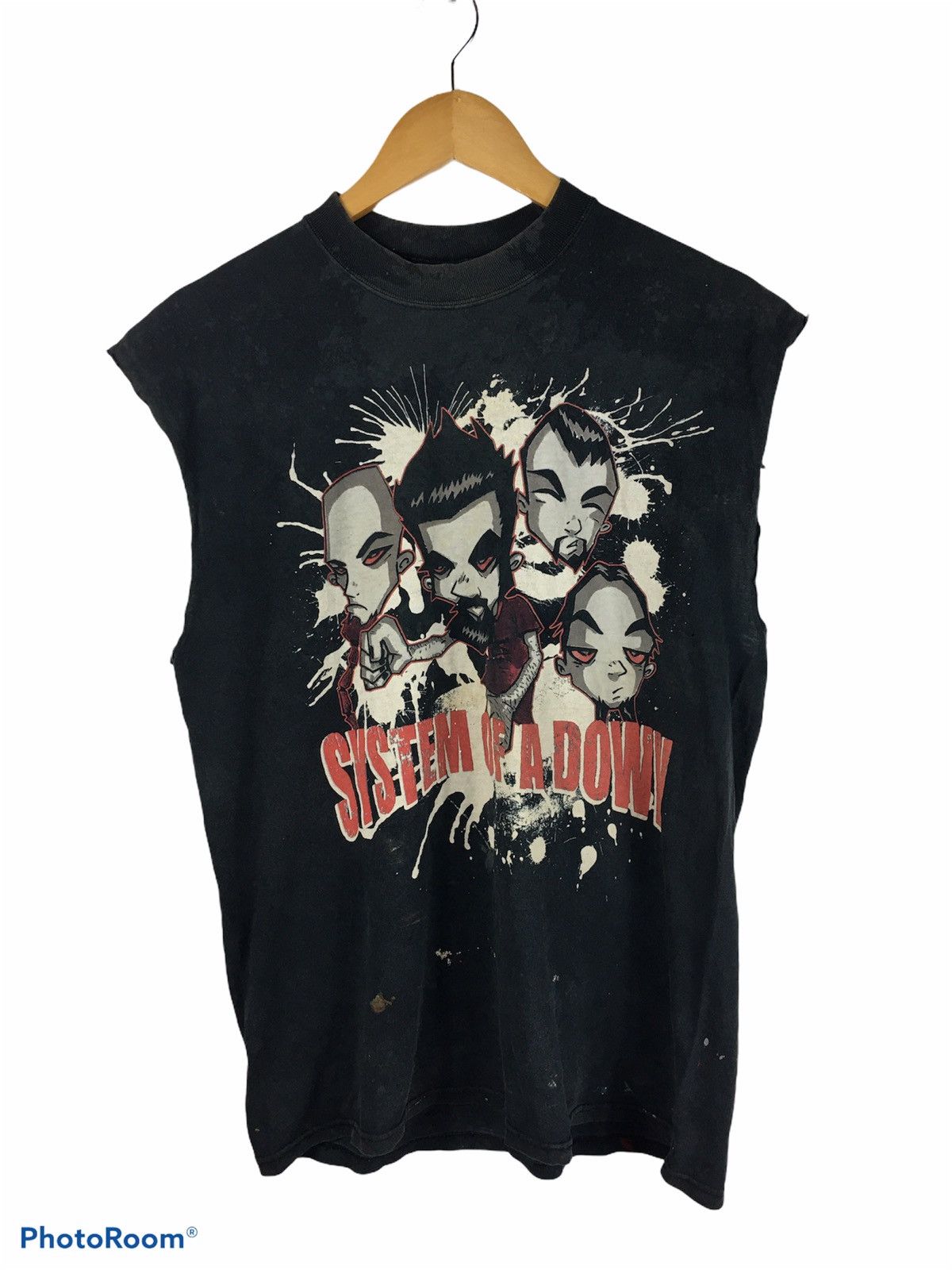 Vintage System Of A Down Distressed Band Cut Off Arm Shirt Hoodie, Sweatshirt | FlexRushtees.com