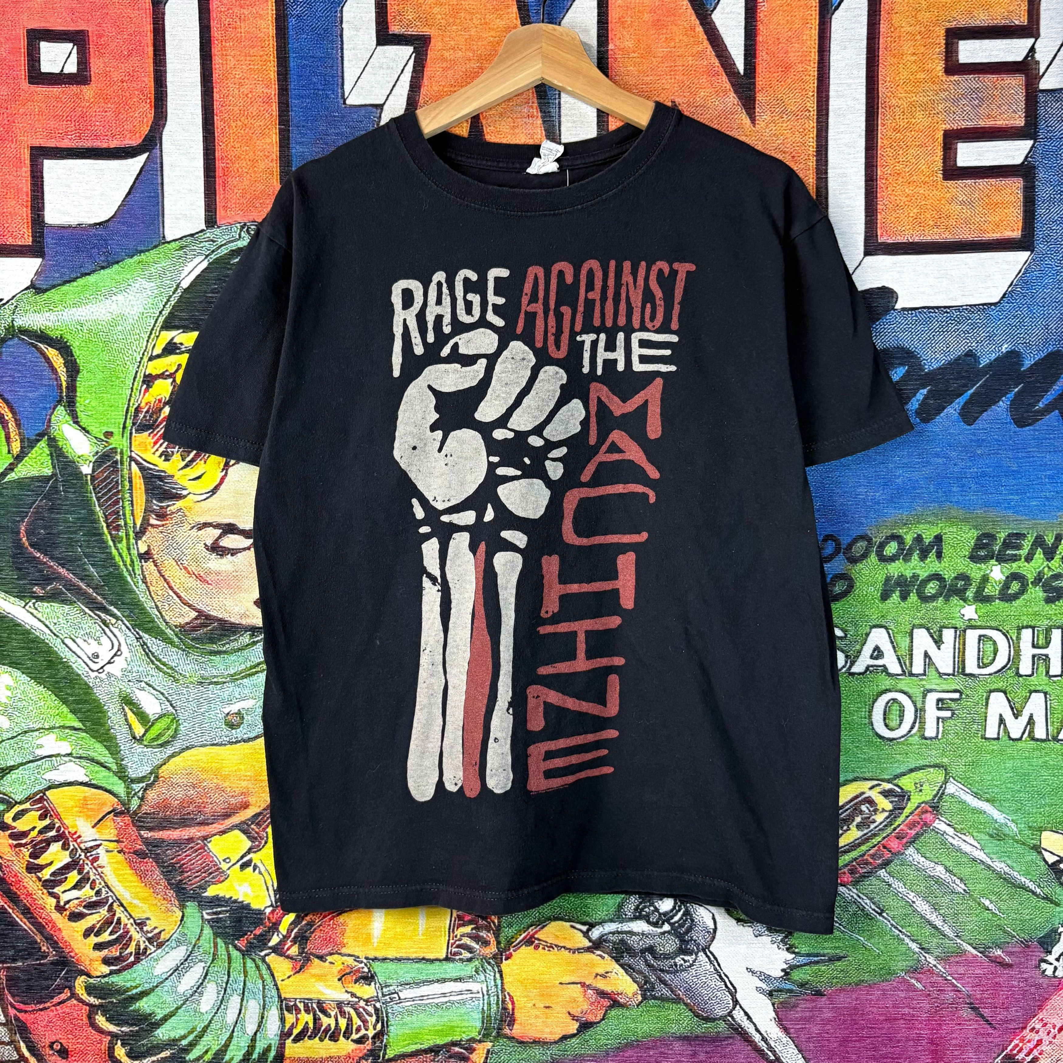 Band Tees Rage Against The Machine Raised Fist Tee Size Medium Hoodie, Sweatshirt | FlexRushtees.com
