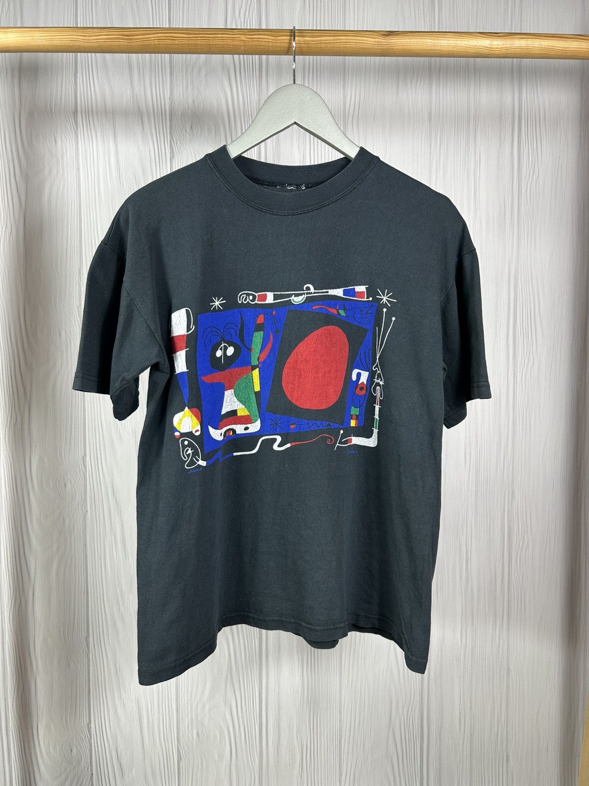 Vintage 90s Joan Miro Art T Shirt Abstract Boxy Tee Hoodie, Sweatshirt | FlexRushtees.com