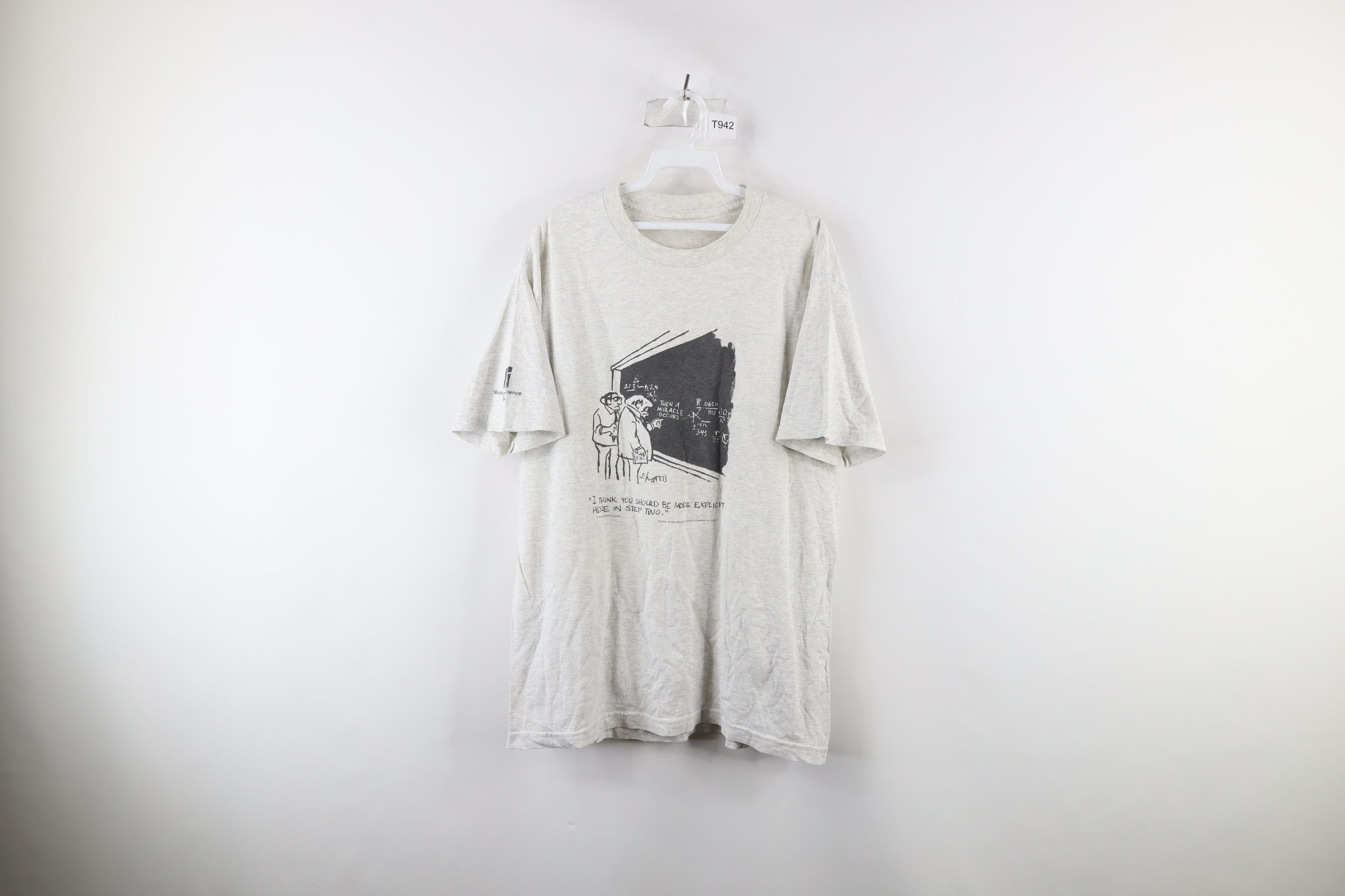 Vintage 80s Comic Museum Of Science Boston T Shirt Gray Hoodie, Sweatshirt | FlexRushtees.com