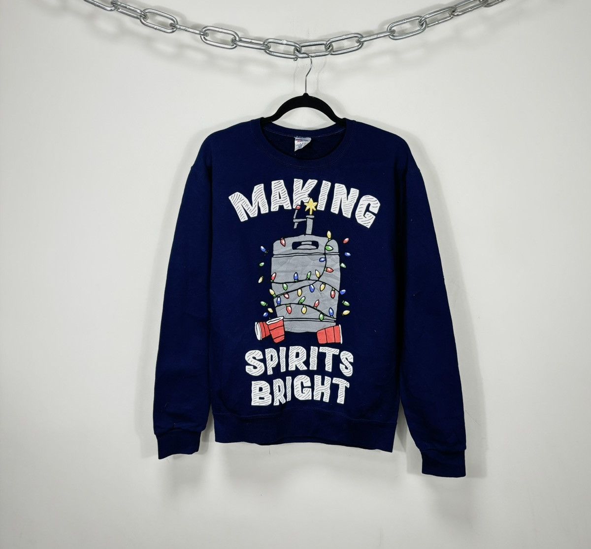 Vintage Jerzees 90s Usa Big Christmas Logo Sweatshirt