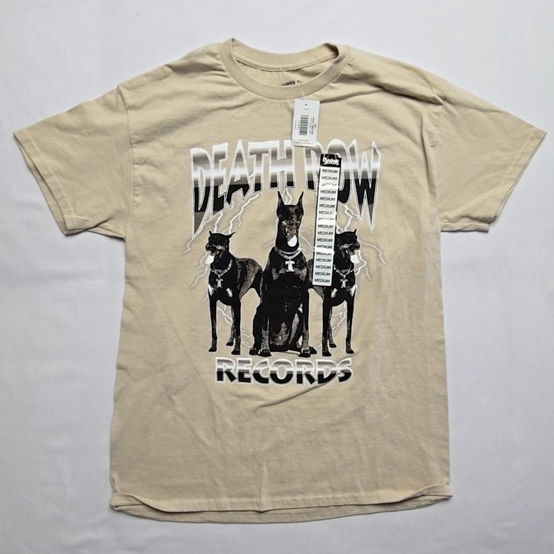 Row Records Death Row Records Graphic Tee Dogs Beige Medium Shirt Hoodie, Sweatshirt | FlexRushtees.com