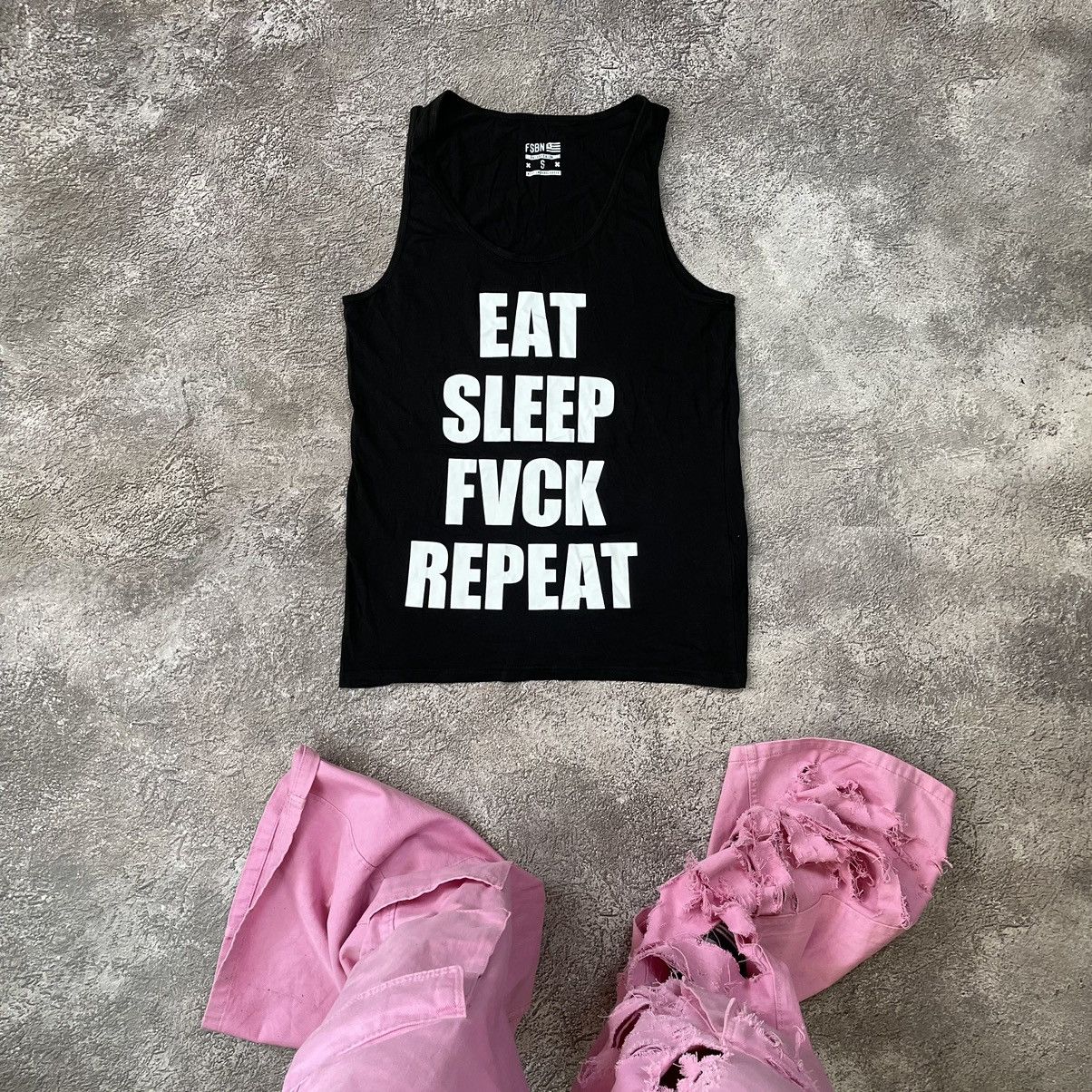Vintage Y2k Eat Sleep Fuck Repeat Slogan Funny Tank Top