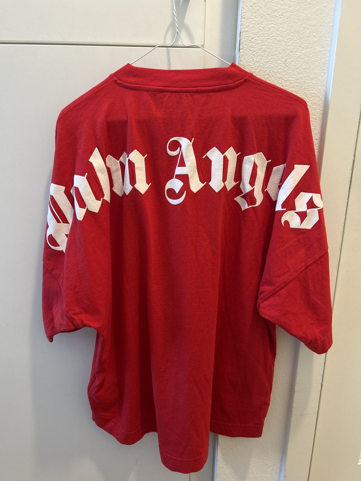 Angels Palm Angels Classic Logo Red Oversized Tee Hoodie, Sweatshirt | FlexRushtees.com