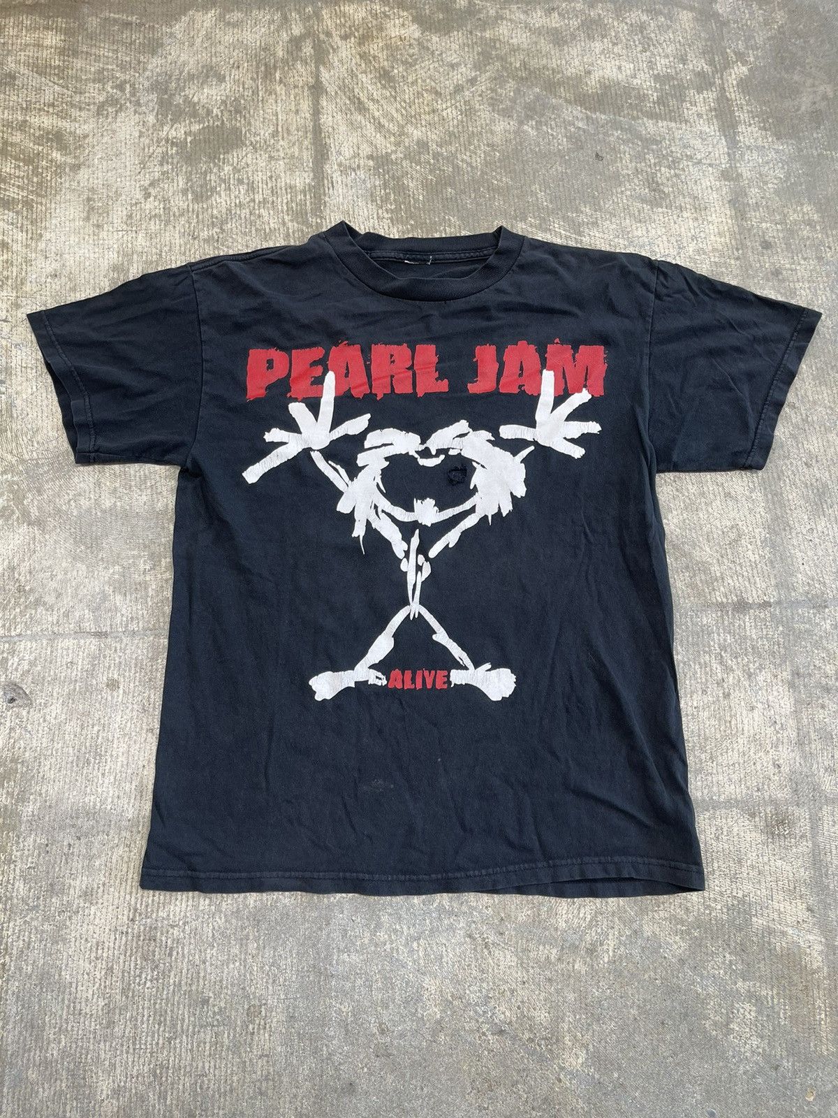 Vintage Pearl Jam Alive Faded And Distressed Band Tee Hoodie, Sweatshirt | FlexRushtees.com