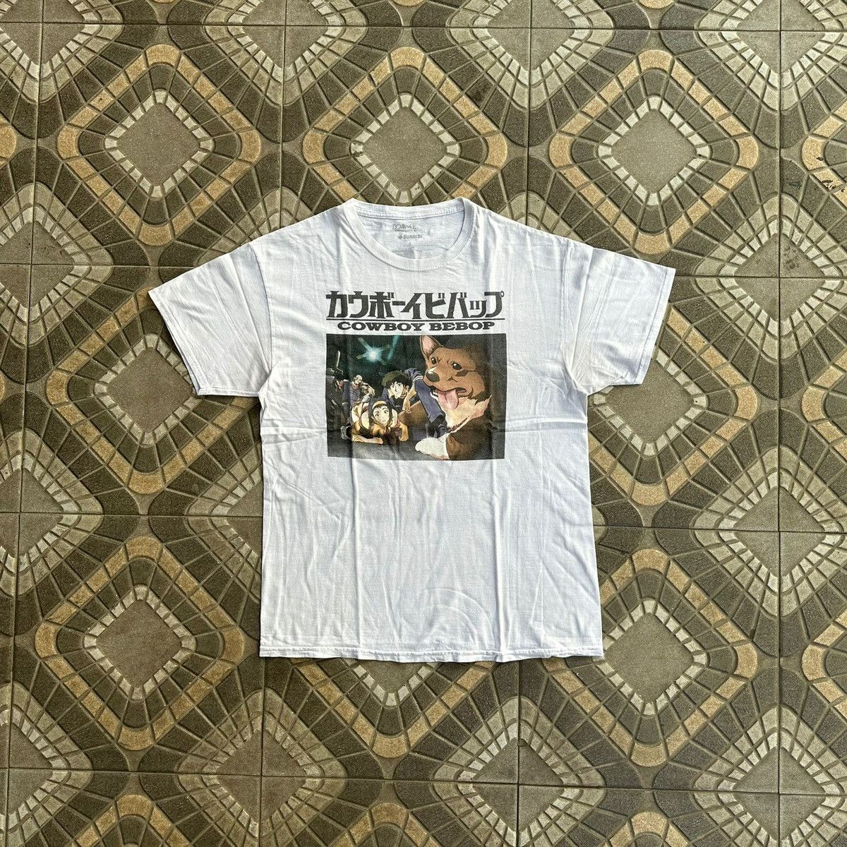 Japanese Brand X Vintage Vintage Cowboy Bebop Ein Group White T Shirt Hoodie, Sweatshirt | FlexRushtees.com