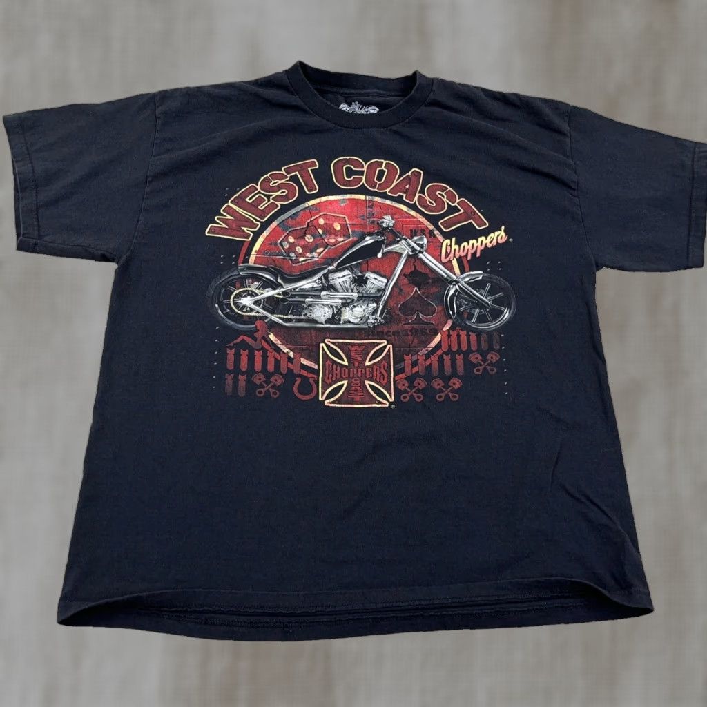 West Coast Choppers Vintage West Coast Choppers Shirt Men Xl Black Biker Tee Y2k 2000s Iron Cross