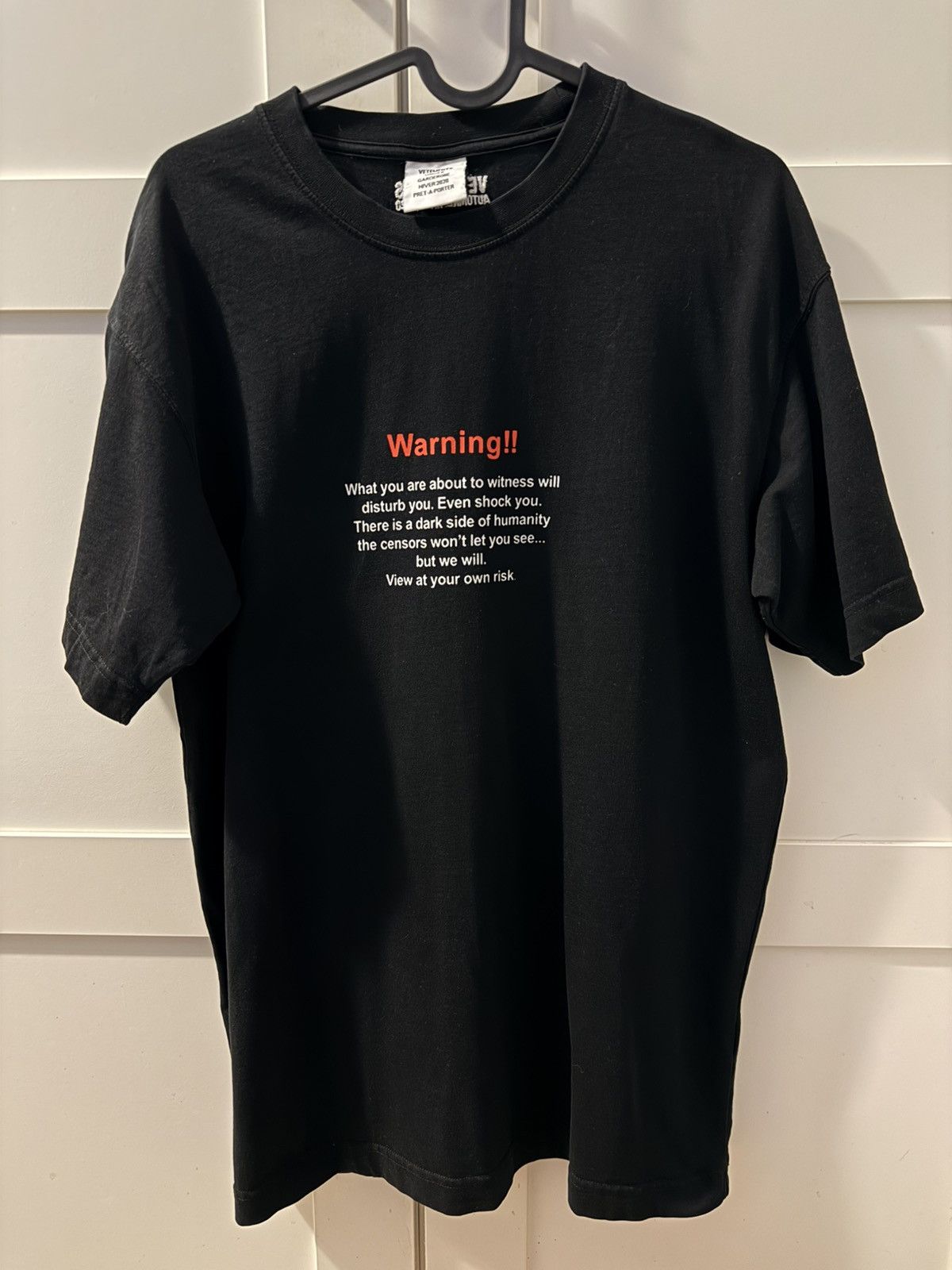 Rare Vetements Warning Runway T Shirt Demna Era Aw19 Hoodie, Sweatshirt | FlexRushtees.com