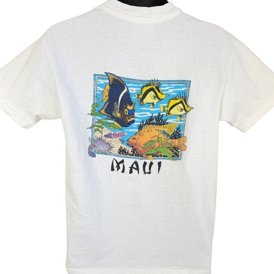 Vintage Maui Tropical Fish T Shirt Mens Size Medium Vintage 80s