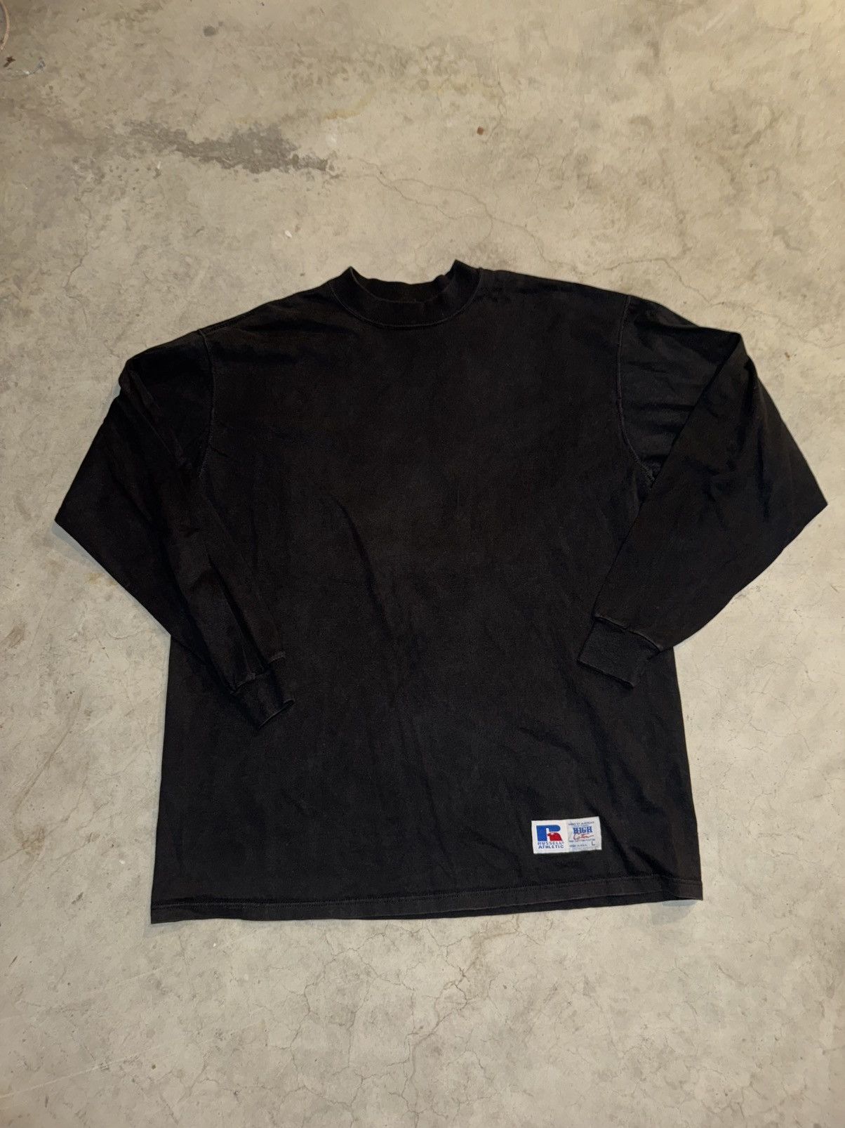 Vintage Russell Athletic Long Sleeve Tee 5 Faded Black