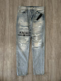 Amiri Logo Straight Jean Stone Indigo Size 31 Custom Fitted