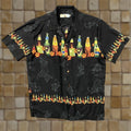 Vintage High Surf Hawaiian Shirt Men S Xxl Black Floral T Shirt Beach Tropical Summer Mens