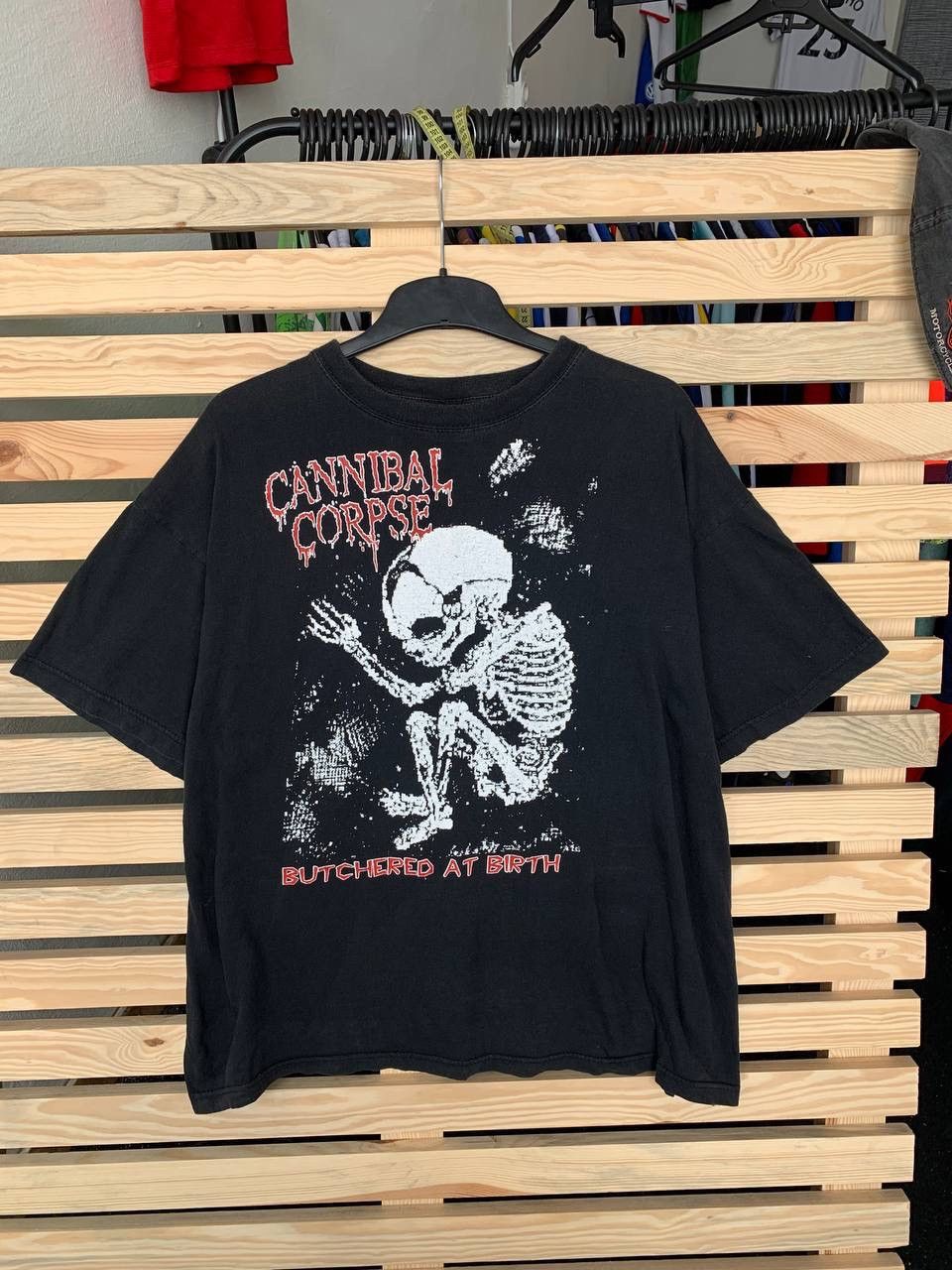 Vintage 90s Cannibal Corpse Butchered At Birth Embroidered Bootleg T-Shirts, Hoodie, Sweatshirt | FlexRushtees.com