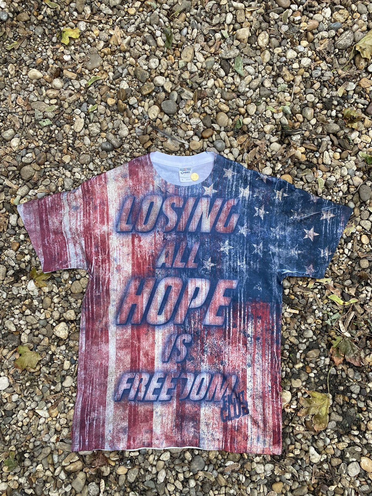 Other Fight Club American Flag Movie Overprinted T Shirt